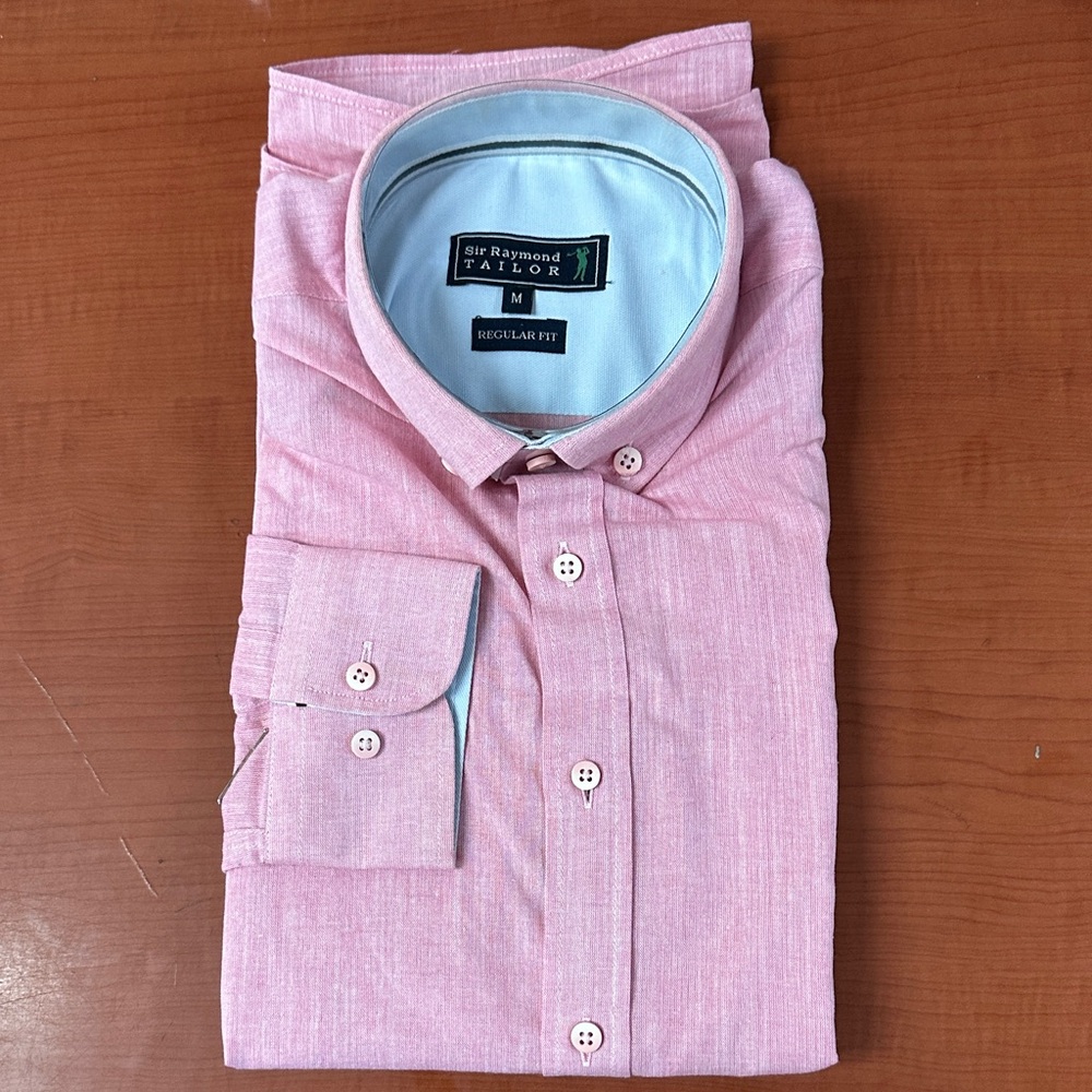 Raymond Light Pink Casual Button Down Shirt